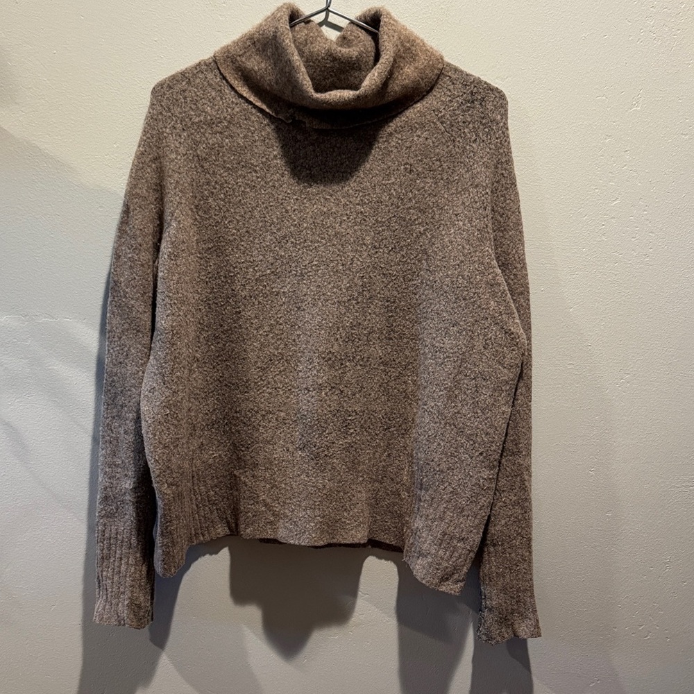 Community Aritzia Plutarch Cozy Brown Turtleneck Cowlneck Wool Blend Sweater